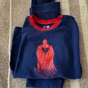 GAP Kids Superman Organic Cotton DC Navy & Red PJ Set